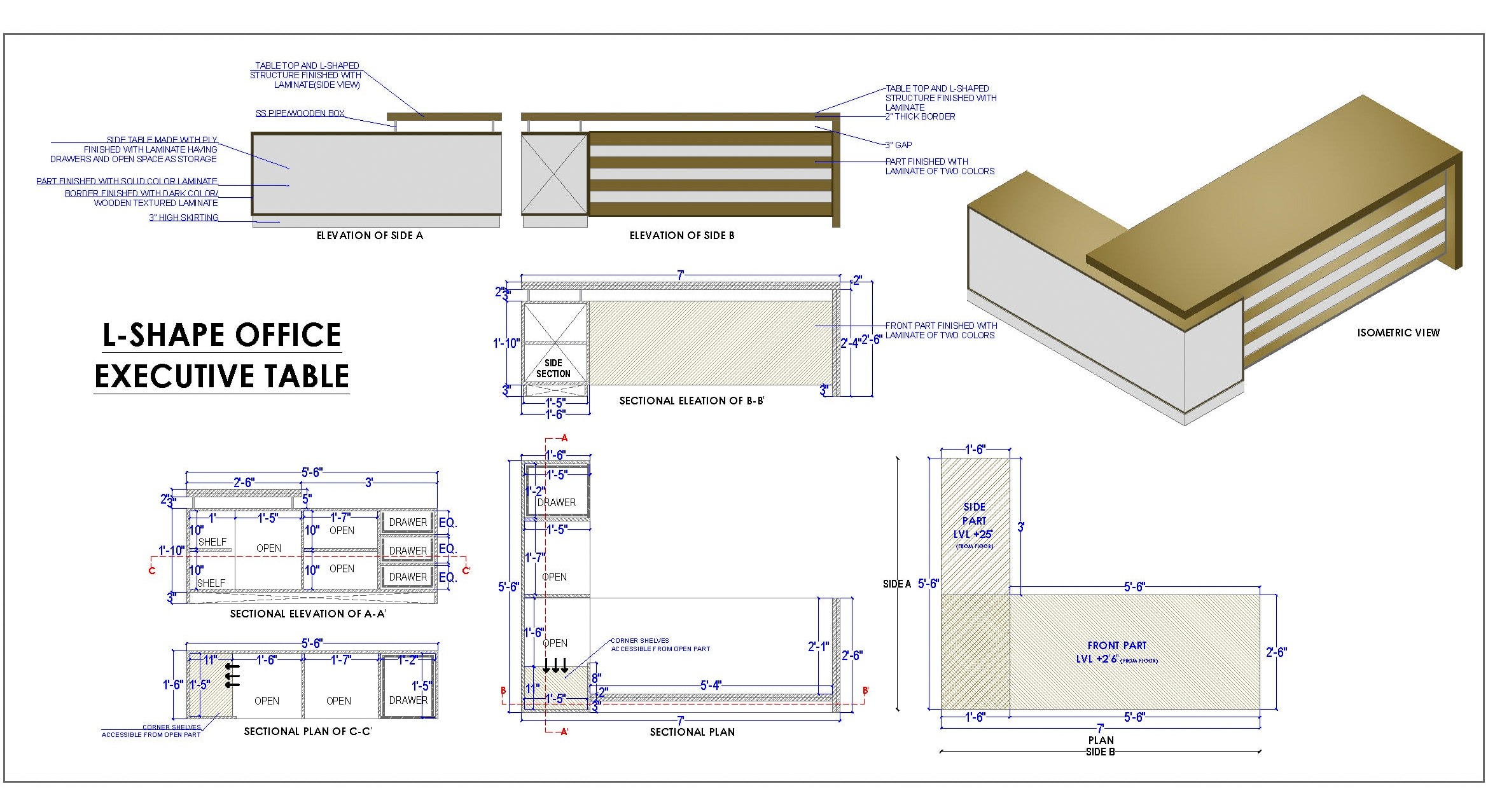 Latest Office Executive Table Cad Drawing